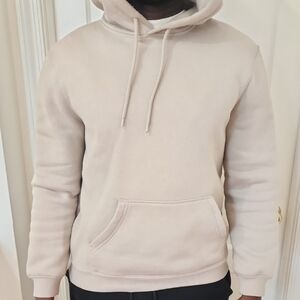 Cream Hooded Sweatshirt with Drawstring